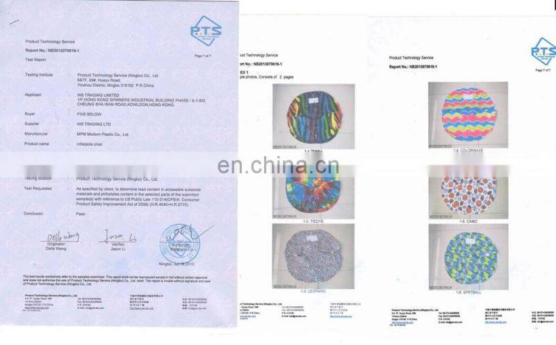 ICTI Approved ASTM EN71 Promotional PVC air sofa