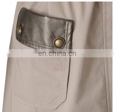 women fashion long sleeve raccoon fur hooded cotton trench coat