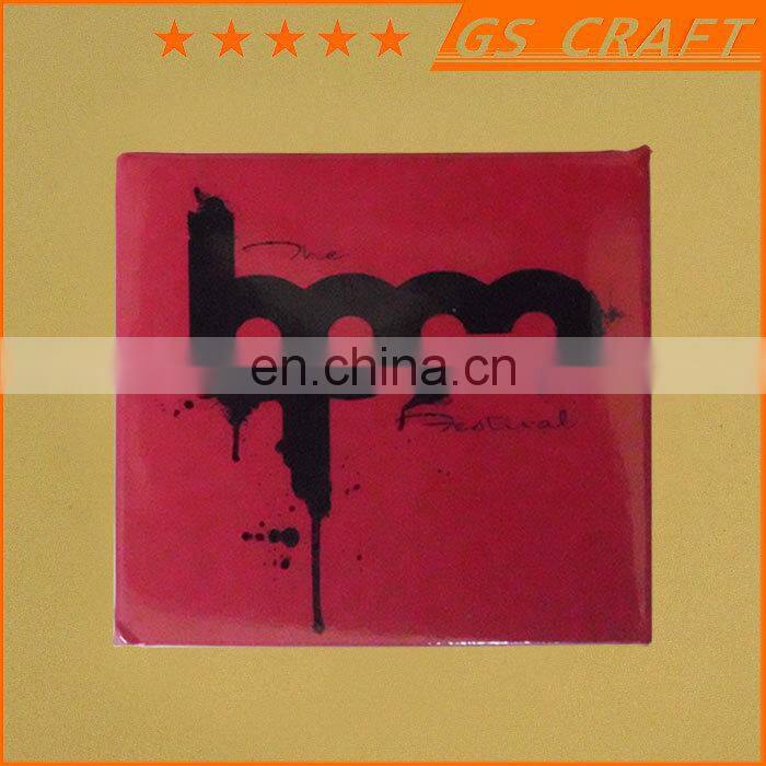 cartoon logo printing tin square tinplate badge/magnetic badge /custom metal pin badges