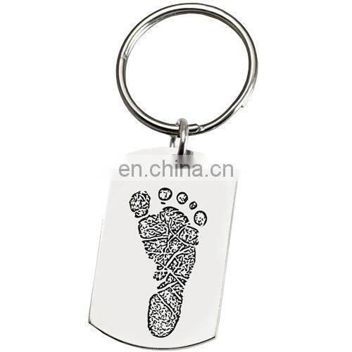 Custom dog tag keychains in stainless steel