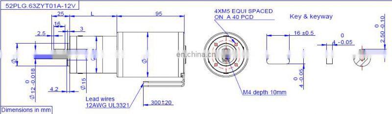 52PLG.63ZYT01 SERIES dc planetary gear motor 12v 24v rated torque upto 25Nm