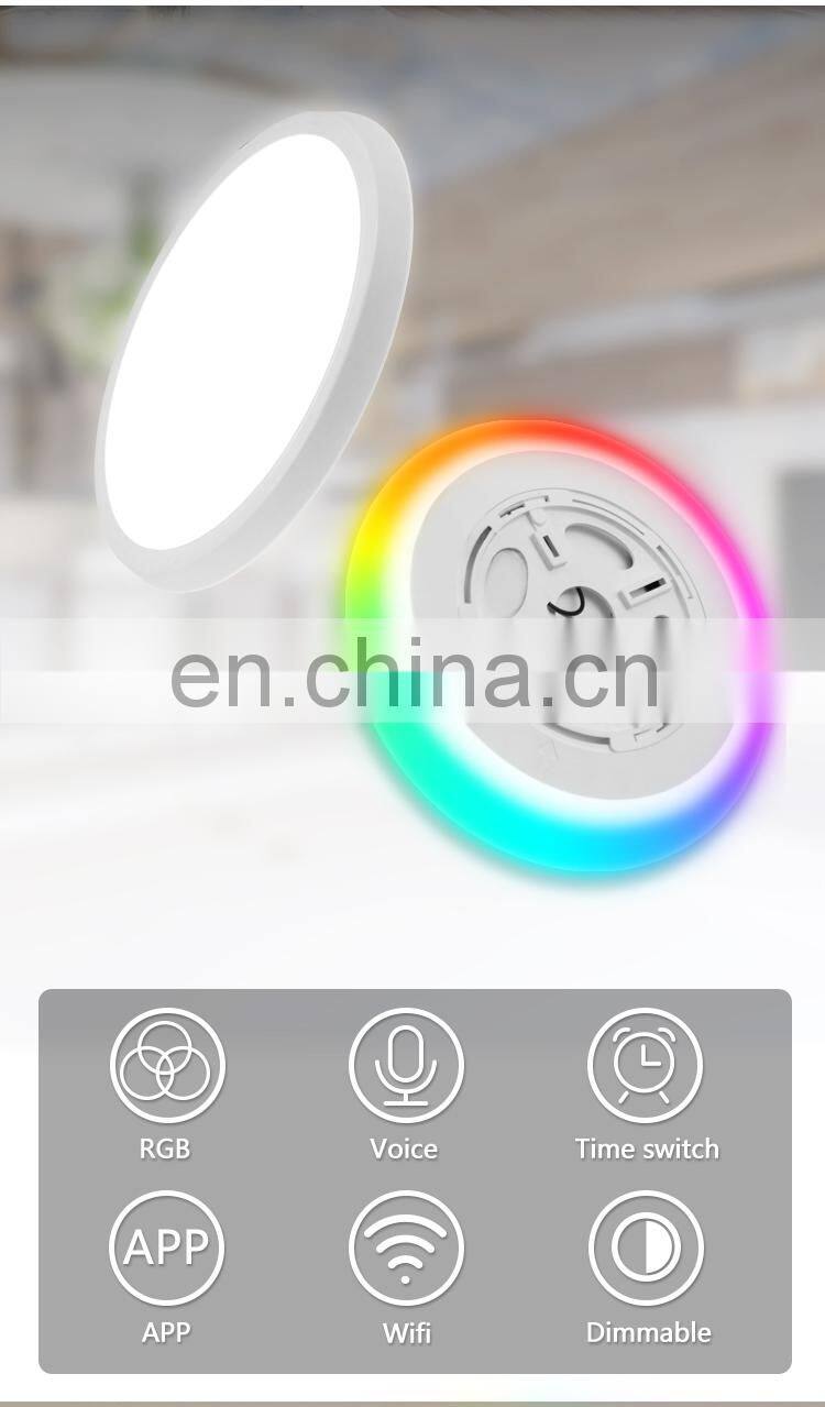 Support Amazon Alexa Google Home Ceiling Lamp Modern Smart WiFi RGBW LED Ceiling Lamp Office Home Residential Surface Mounting