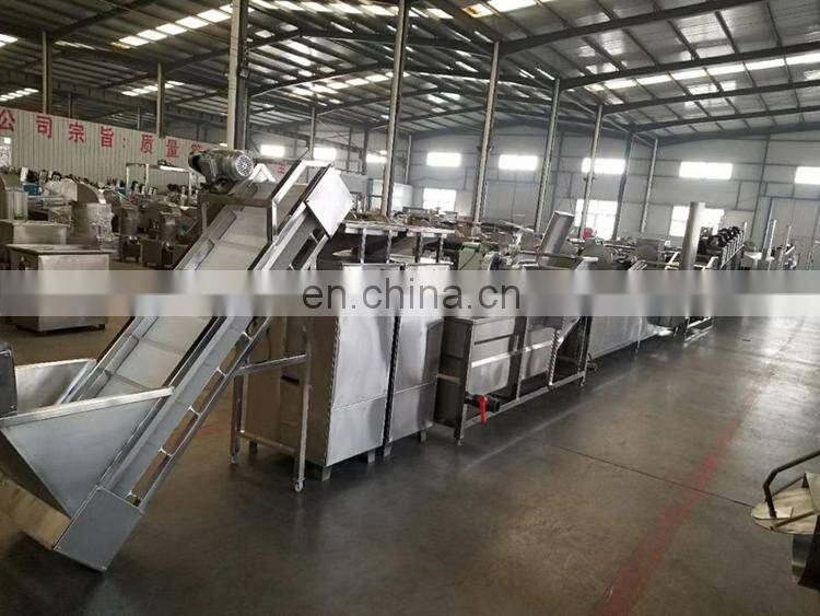 Industrial Automatic French Fries Sweet Potato Chips Peeler Slicer Washing frying Making Machine Price