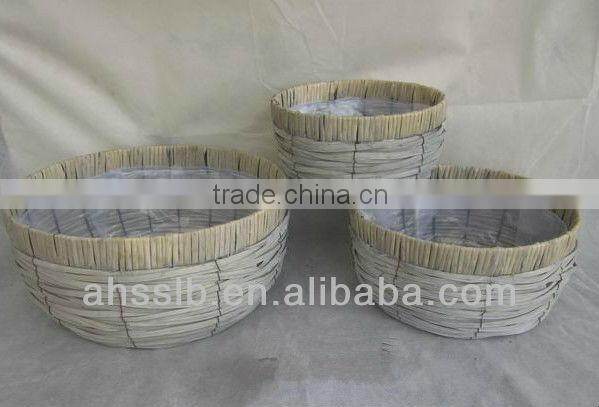 2013 antique color woven willow garden decoration flowerpot