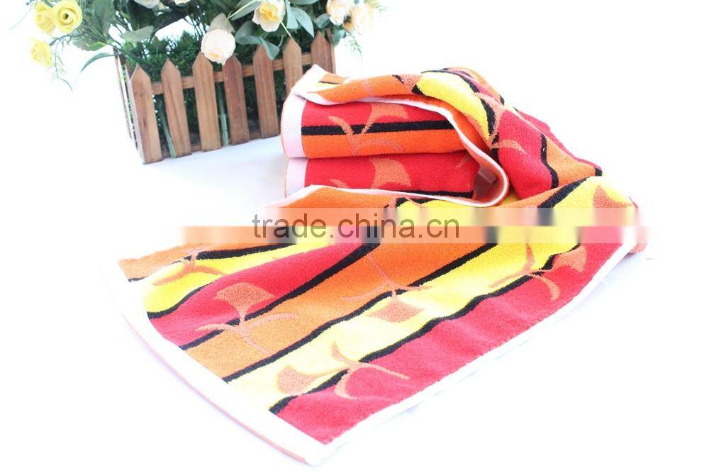 yarn-dyed custom design pattern jacquard pure cotton face towel