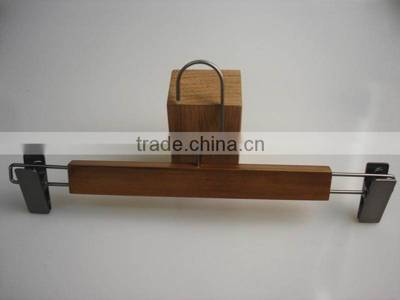 wooden clothes hanger luxury and pants hanger with velvet bar