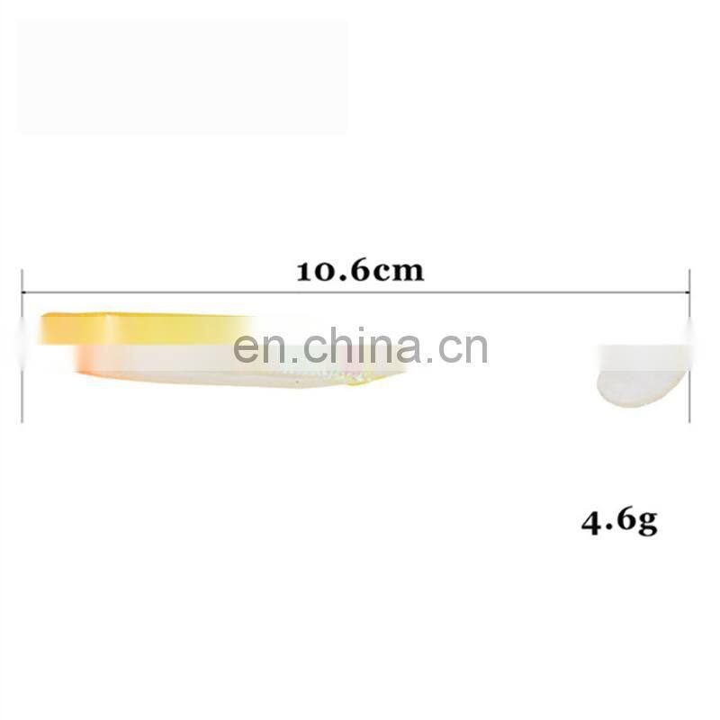 Amazon 3pcs/lot 5g 105mm T Tail Soft Fish Swim baits Plastic Artificial PVC Soft Lures Fish 3D Rainbow Hollow Fish Bait