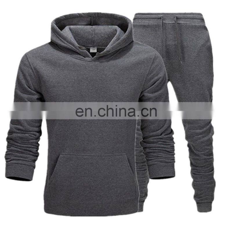 Men's and women's sweater sports hoodie plus size training fitness jogging suit 2-piece custom printing