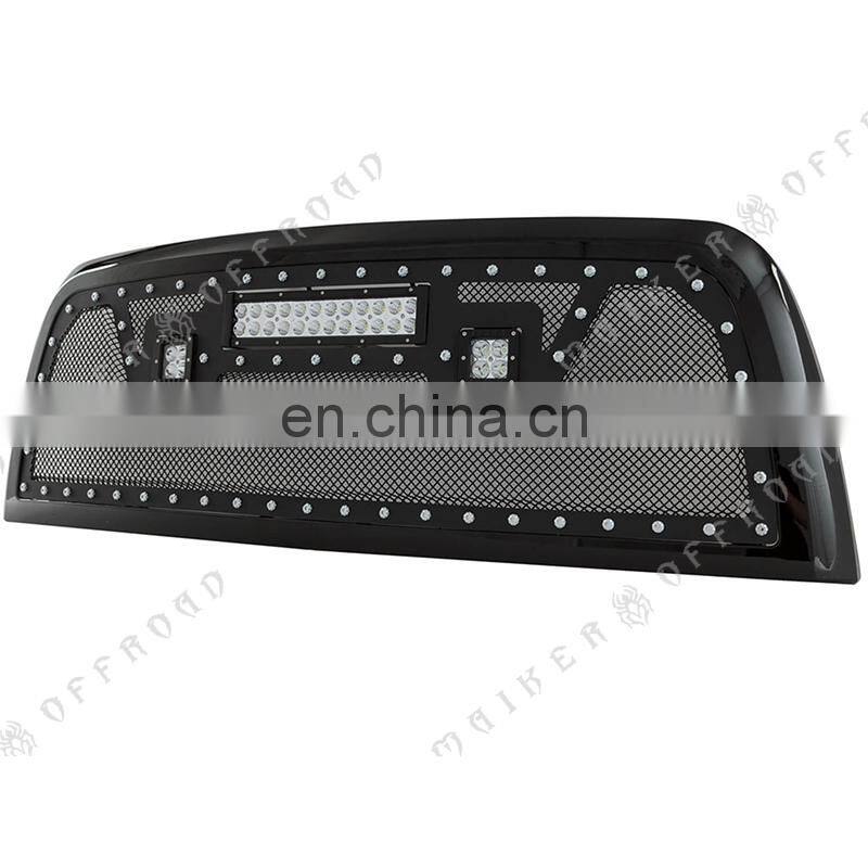 Black Mesh Stainless Steel Wire With LED Packaged Grills For Dodge Ram 2500 3500 cars accessories 2013 - 2016