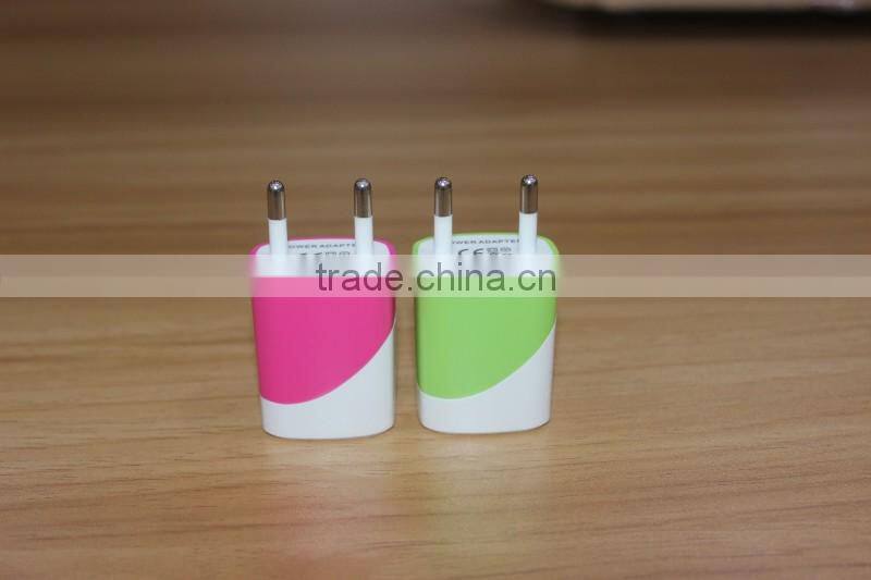 Multiple fashionable color match mobile phone battery charger eu plug