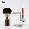 Resin Chrome Laser Engrave logo Private Label Skincare Double Edge Straight Handle Face Shaving safety razor set