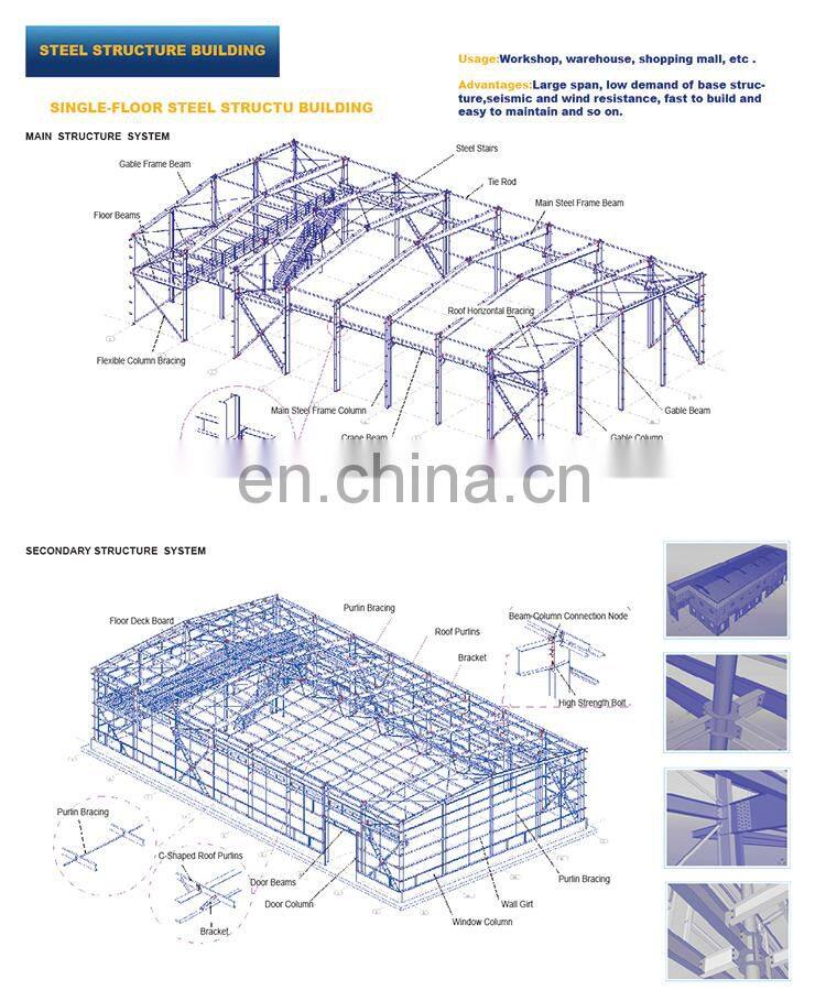 High Quality Steel Structure Fabrication Low Cost Steel Frame Industrial
