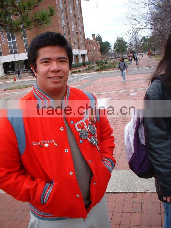 College jackets with custom student name and college logo