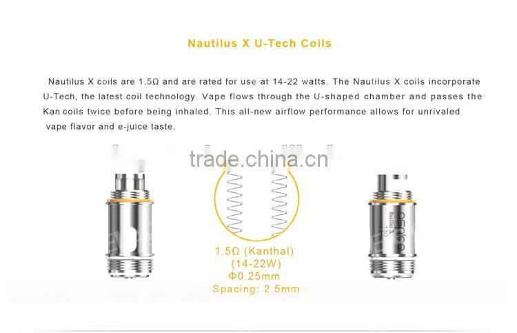 2016 new vape Aspire atomizer tank Nautilus X 2ml tank with 3 colors stock offer