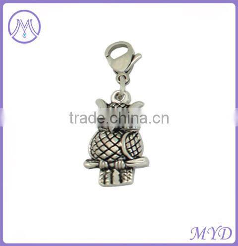 hot sale owl zinc alloy metal keychain,charm