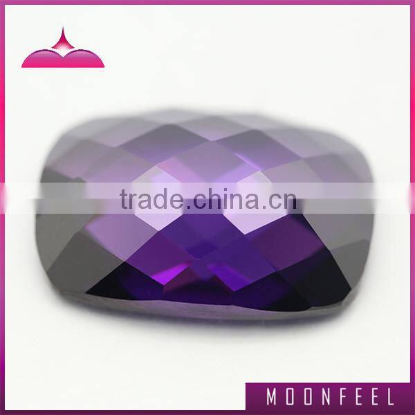 pear checkerboard cut colored cz gemstone