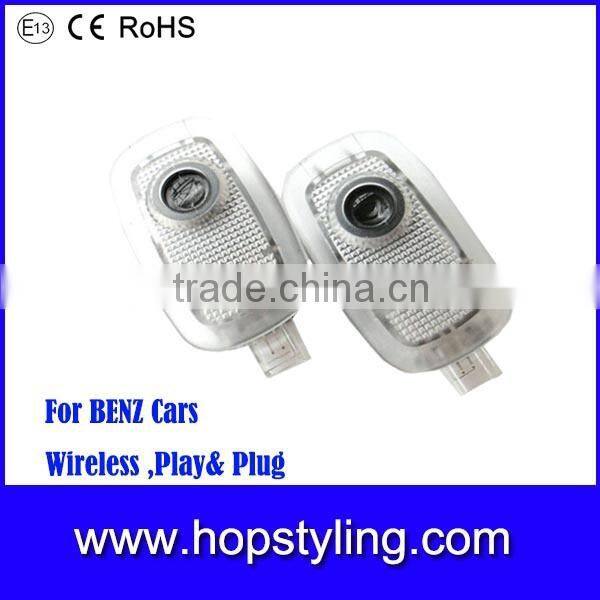 play and plug led car logo door light wireless led car door logo laser projector light for Benz M-class ML class