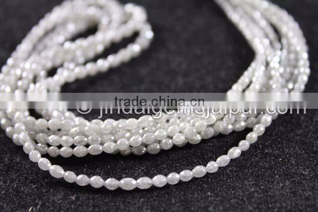 Good Quality Grey Diamond Faceted Barrel Beads
