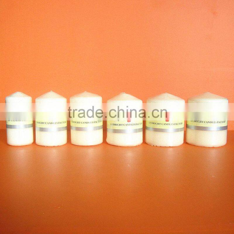 white solid pillar/ multi-colored solid pillar candle