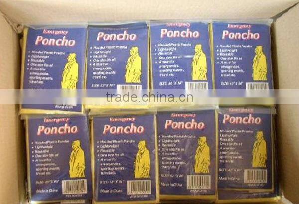 Hooded Waterproof PVC Poncho Material Rain Poncho