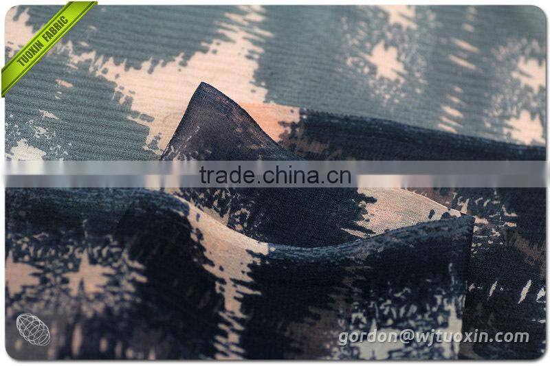 Pure Crepe Silk Chiffon Floral Printed Fabric for Long Dress