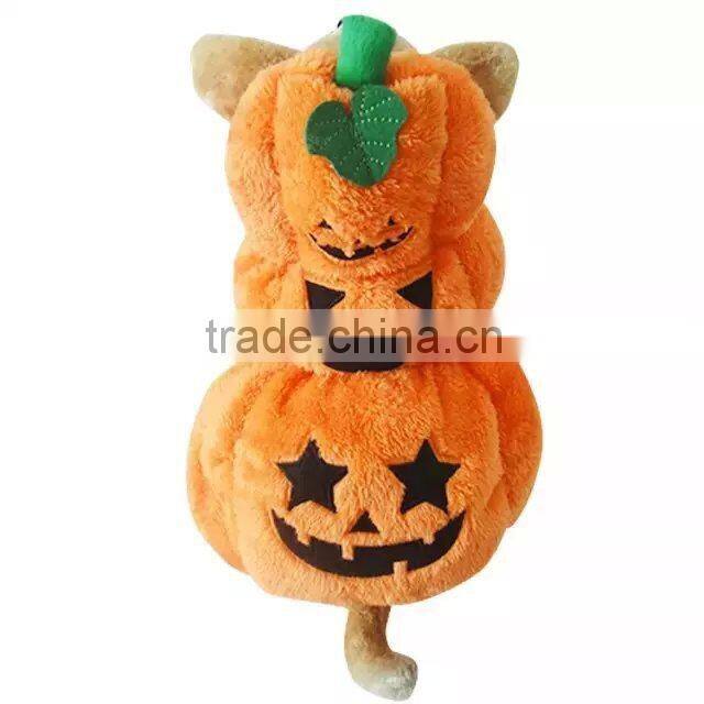 Fall/Winter Clip PP Cotton Layer Knit Cotton Arctic Velvet Stereo Playful Pumpkin Dog Clothes Pet Apparels