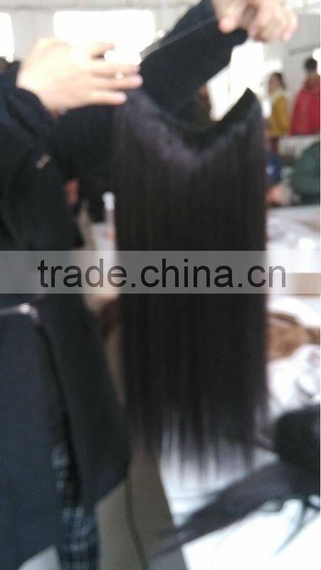100% human hair Flip In Hair Extensions Halo Hair Extension Good quality