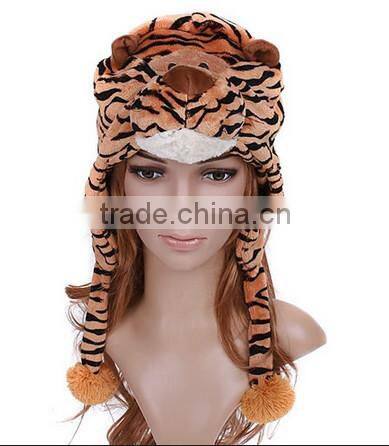 winter fashion plush fox hats/winter fashion plush lion hats