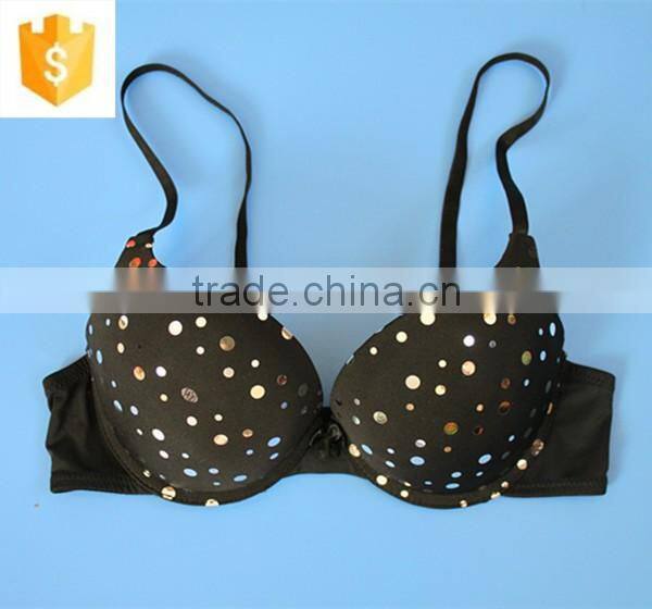 Black dot padded women bra,sexy lady bra