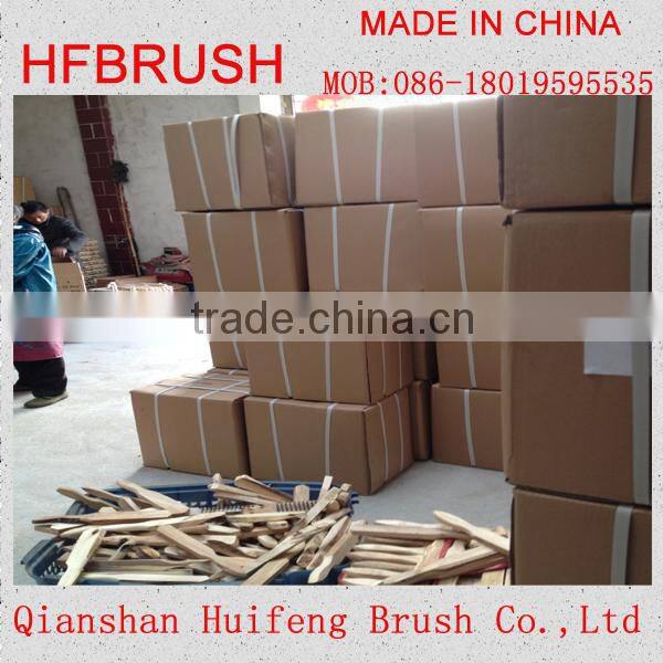 Wooden hand brush with sharp steel