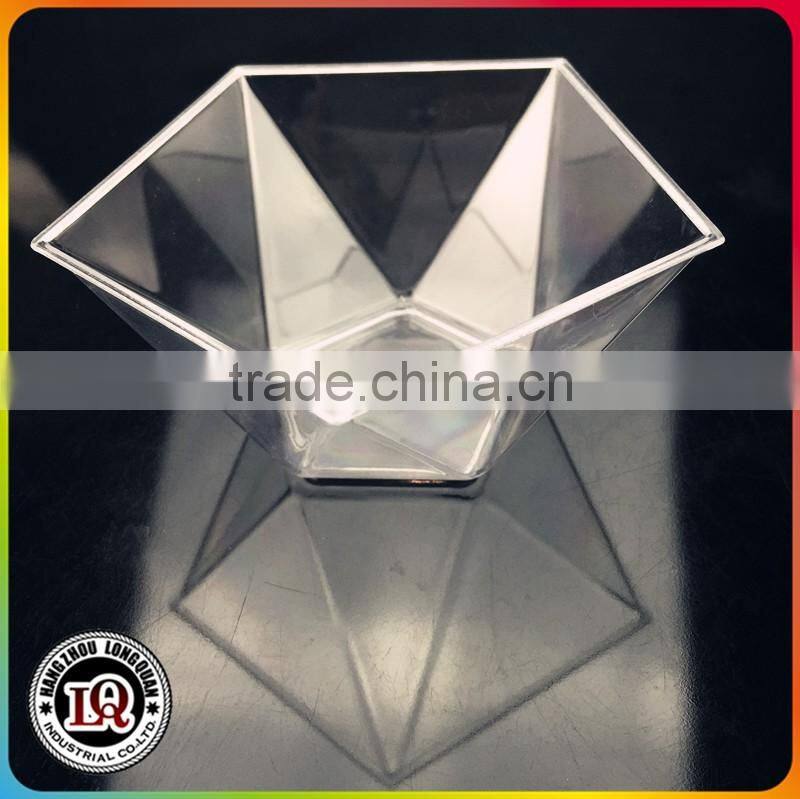 Mini special shape disposable Dessert clear plastic cup