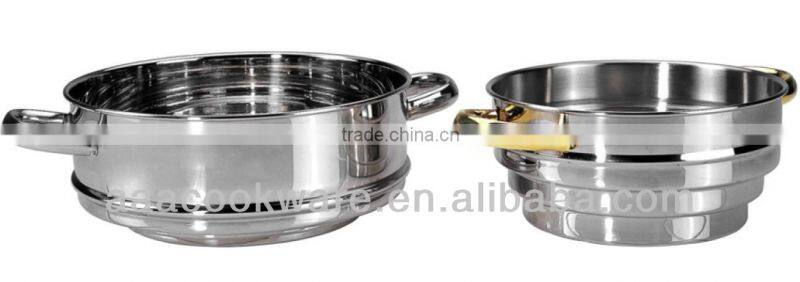 Stainless Steel 18/8 Multi Steamer Set Wtih Copper Plated Handle