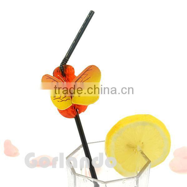 fancy bee topper cocktail plastic decorative drink straws