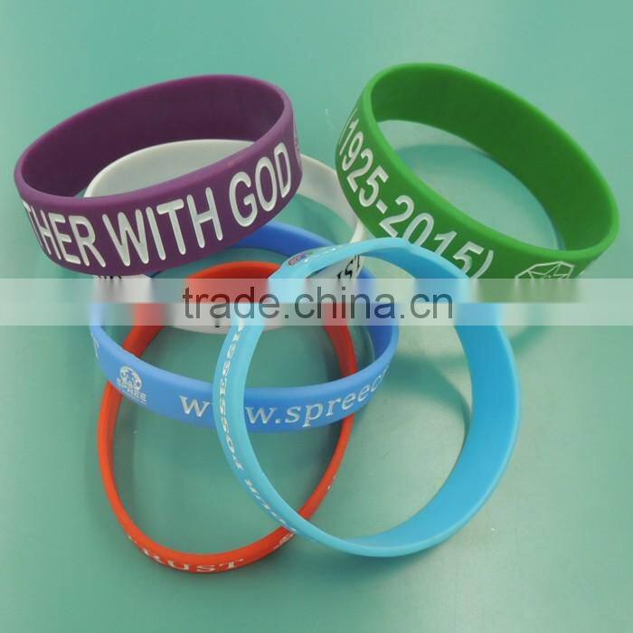 Custom Logo /Size Rainbow Silicone Wristbands