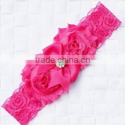 Fashion Baby lace flower Headband Infant Headband Toddler Headband Navy Blue Headband baby flower hair band wh-1738