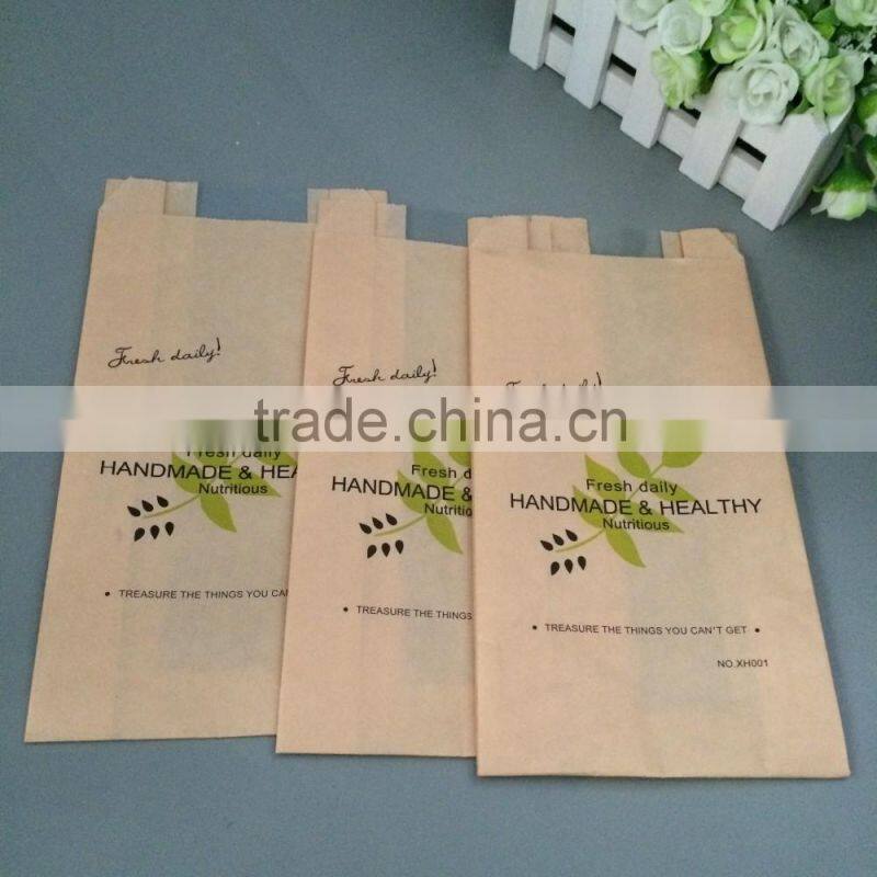 brown colour cheap Custom food grade bread packaging paper bags