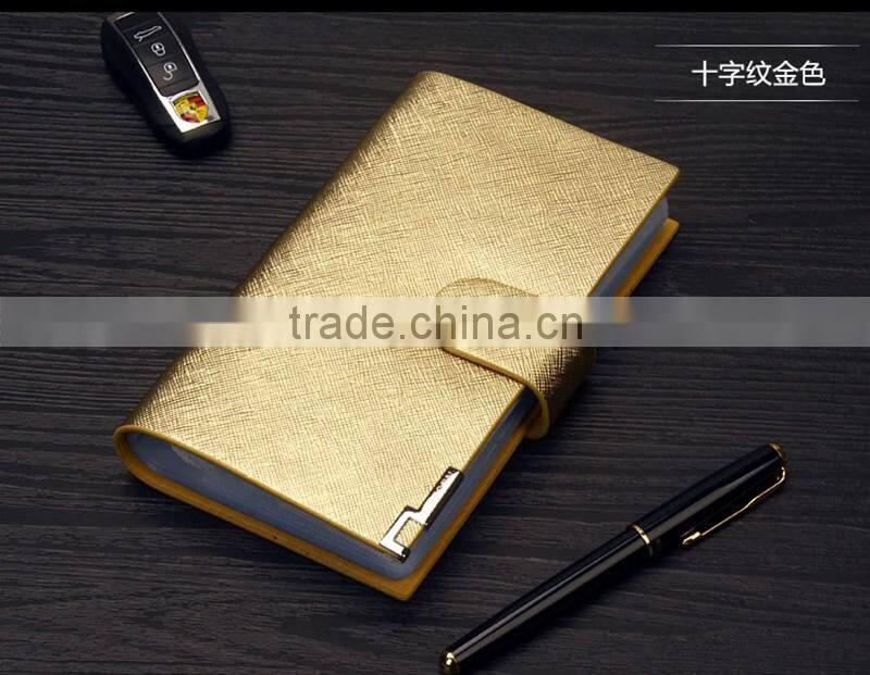 Fashion golden cover leather name card holder long style for women