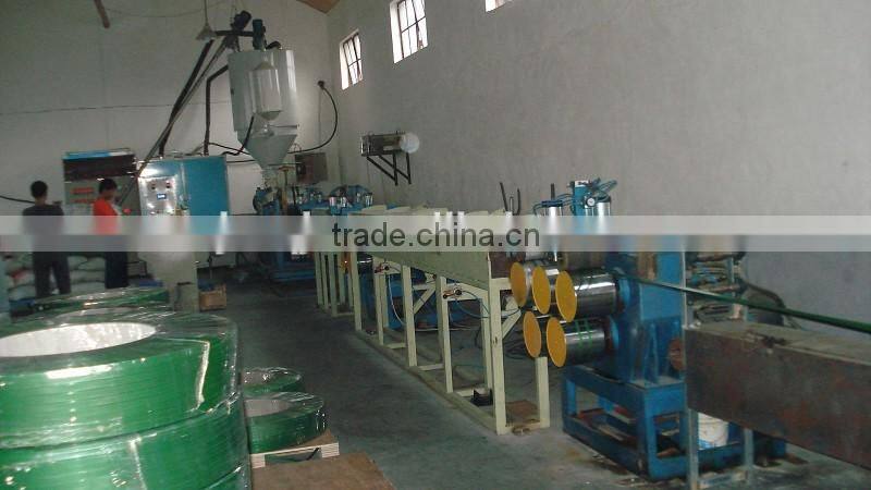 Line for the production of PET packaging tape