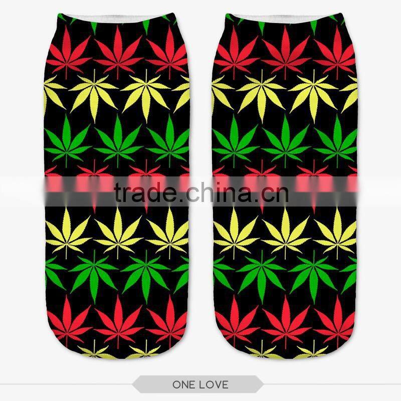 fashion metal designs high quality 3d digital full print colorful ankle socks sports unisex custom hot sale stretch spandex