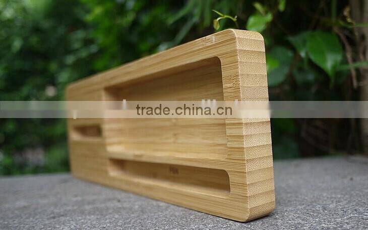 Multifunctional bamboo mobile phone holder