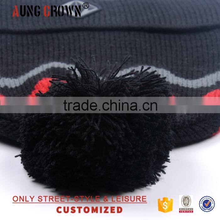 custom 100% acrylic jacquard beanie wholesale