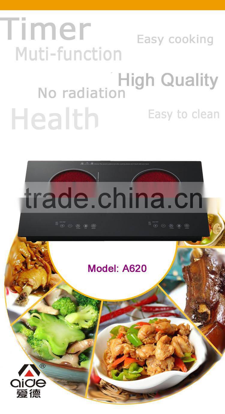 Metal housing double panels built-in type infrared ceramic electric hob