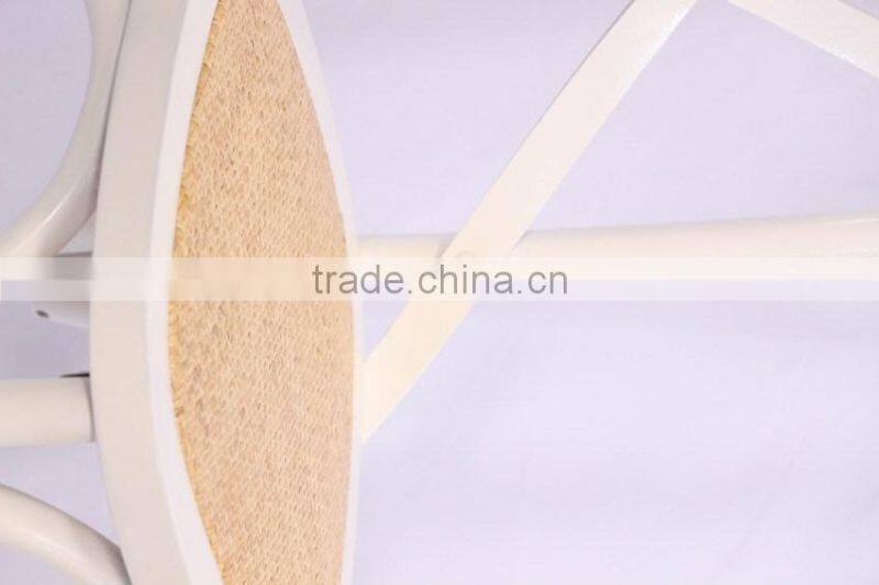 Oak wood x cross back chairs with soft cushions