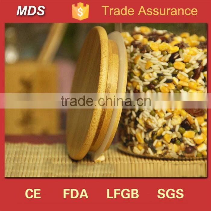 Clear honey high borosilicate environmental glass jar with wooden lid