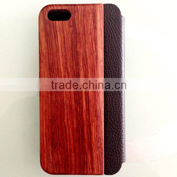 For iPhone wood case / wood iPhone case combined with real leather