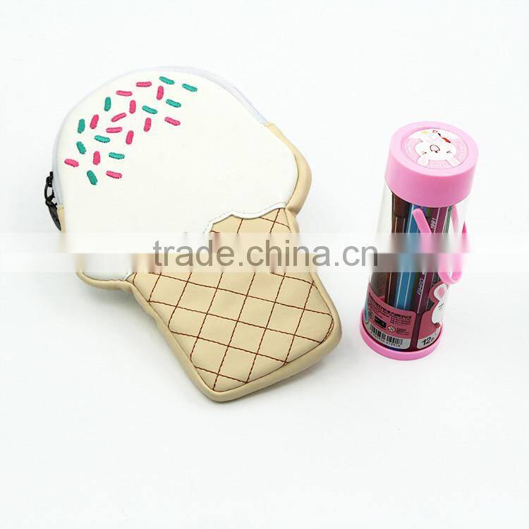 High quality matt PU pencil case customize pencil pouch bag for teenagers