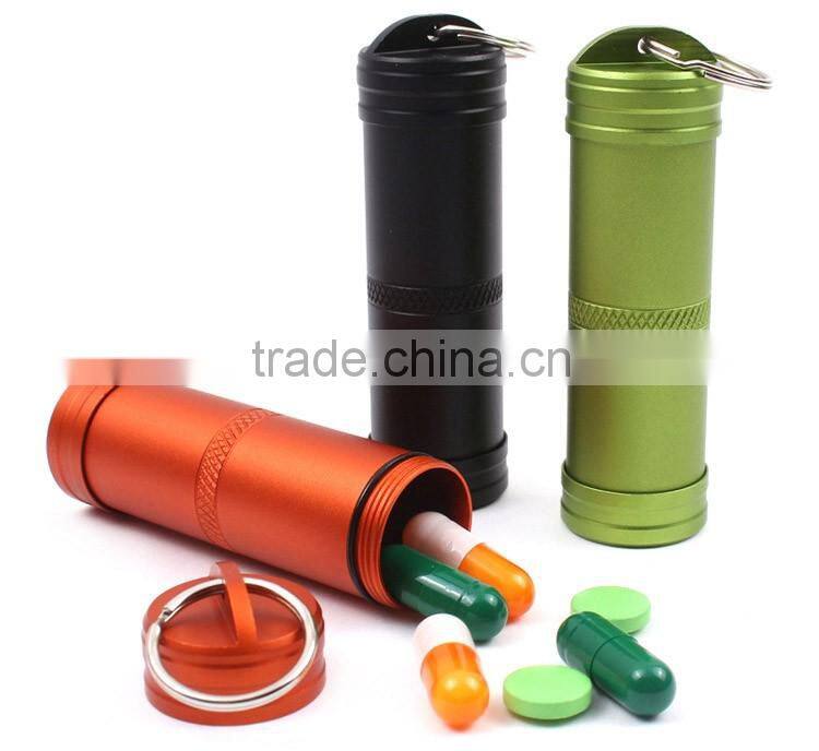 FDA Standard Custom Logo Metal Mini Pill Holder Keyring