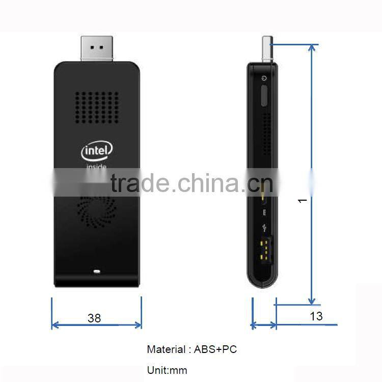 Quad Core Mini PC Stick with fan