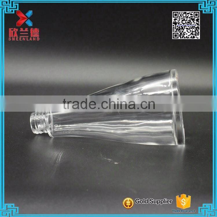 155ml Cone Shaped Clear Glass Aroma Diffuser Bottle with white screw cap