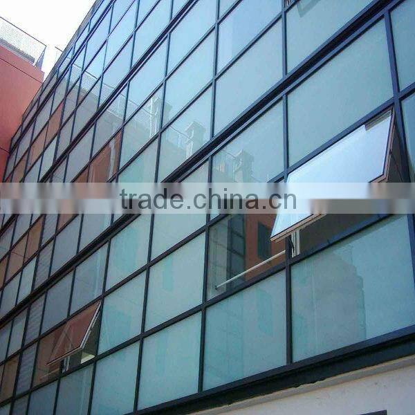 Exterior aluminum Structural Glass Curtain Wall/glass block screen wall with tempered glass in guangzhou factory